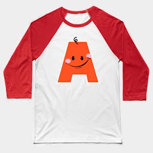 Playful Monogram Letter A Design - Perfect for Children's Apparel & Accessories | Fun Alphabet Art Baseball T-Shirt